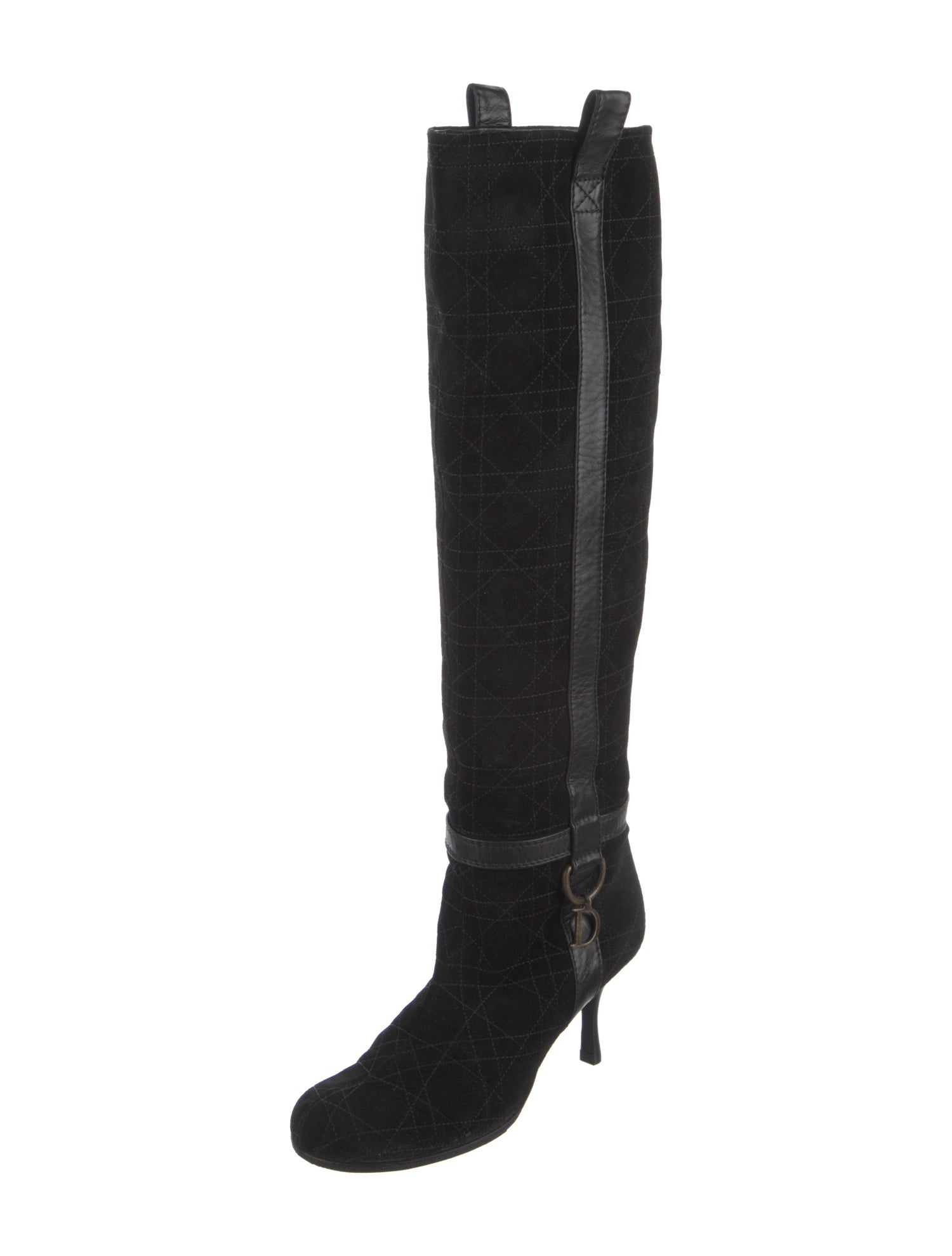 Christian Dior Cannage Pattern Suede Boots