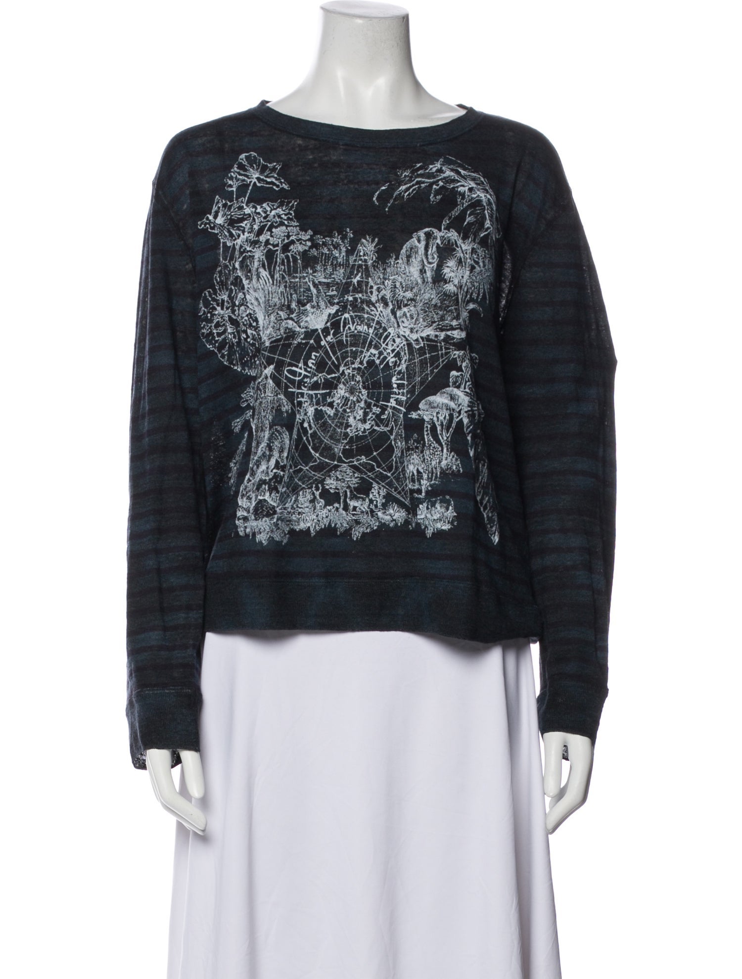 Christian Dior Linen Graphic Print Sweatshirt