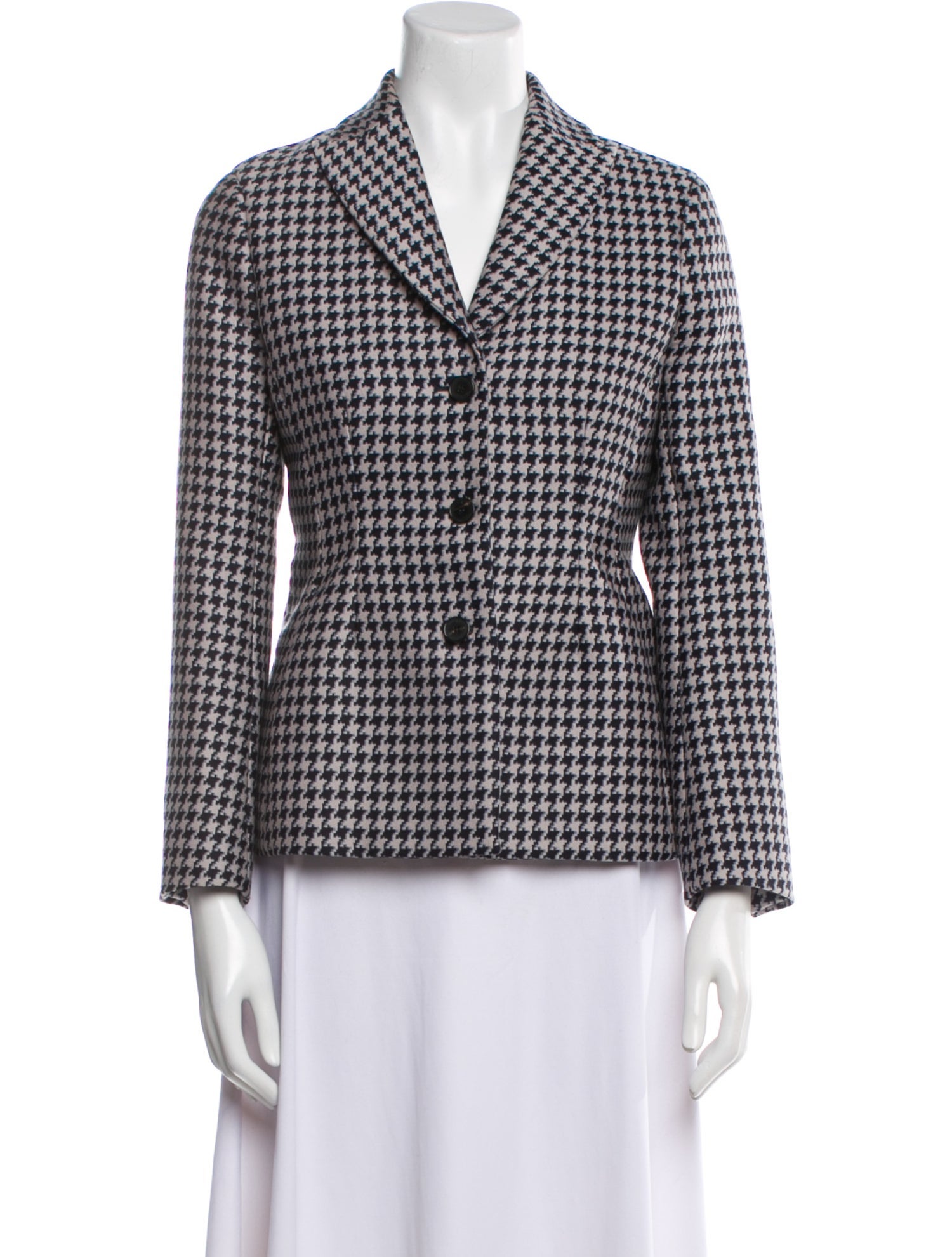 Christian Dior Virgin Wool Plaid Print Blazer