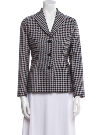 Christian Dior Virgin Wool Plaid Print Blazer