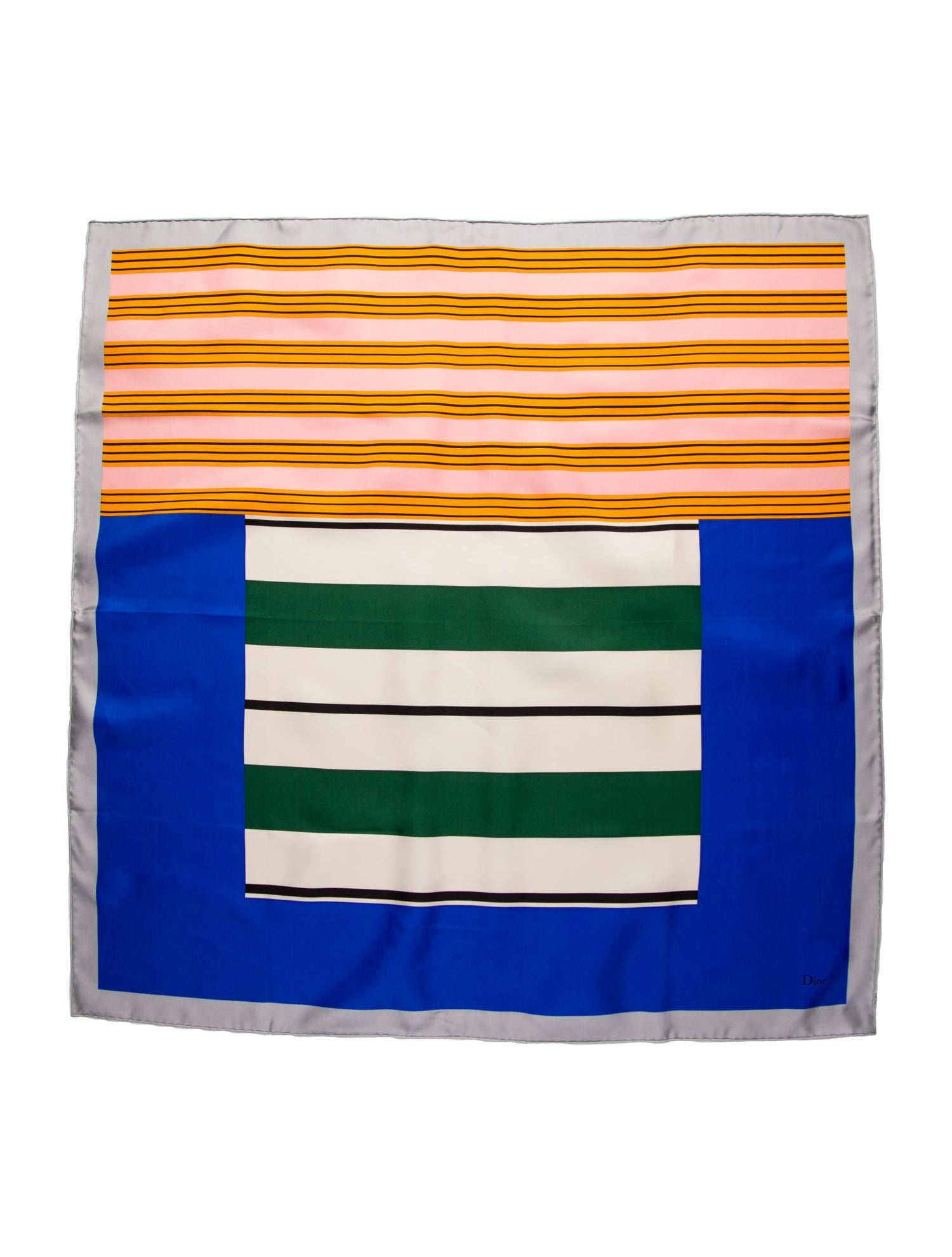 Christian Dior Silk Striped Scarf w/ Tags