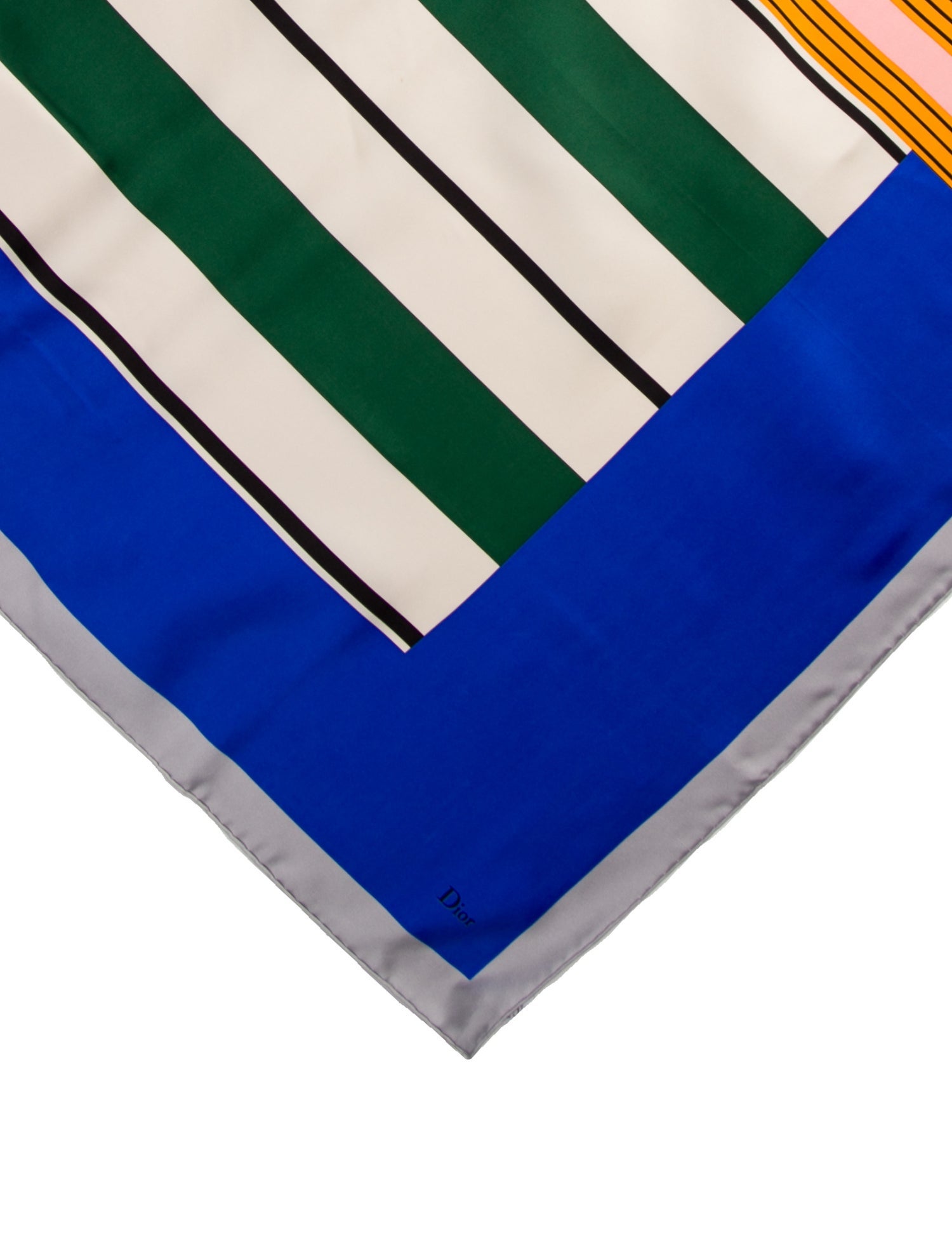 Christian Dior Silk Striped Scarf w/ Tags