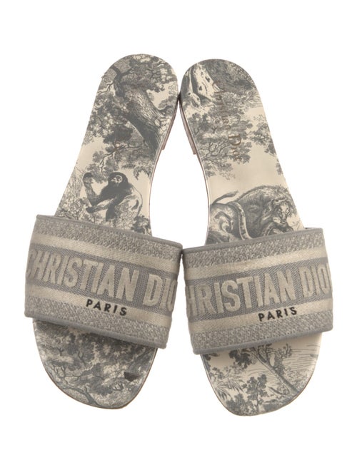 Christian Dior Printed Embroidered Accent Slides