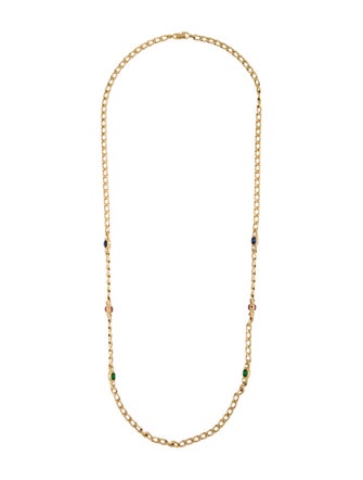Christian Dior Vintage Crystal & Stone Chain Necklace