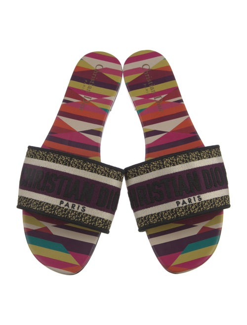 Christian Dior Canvas Printed Slides
