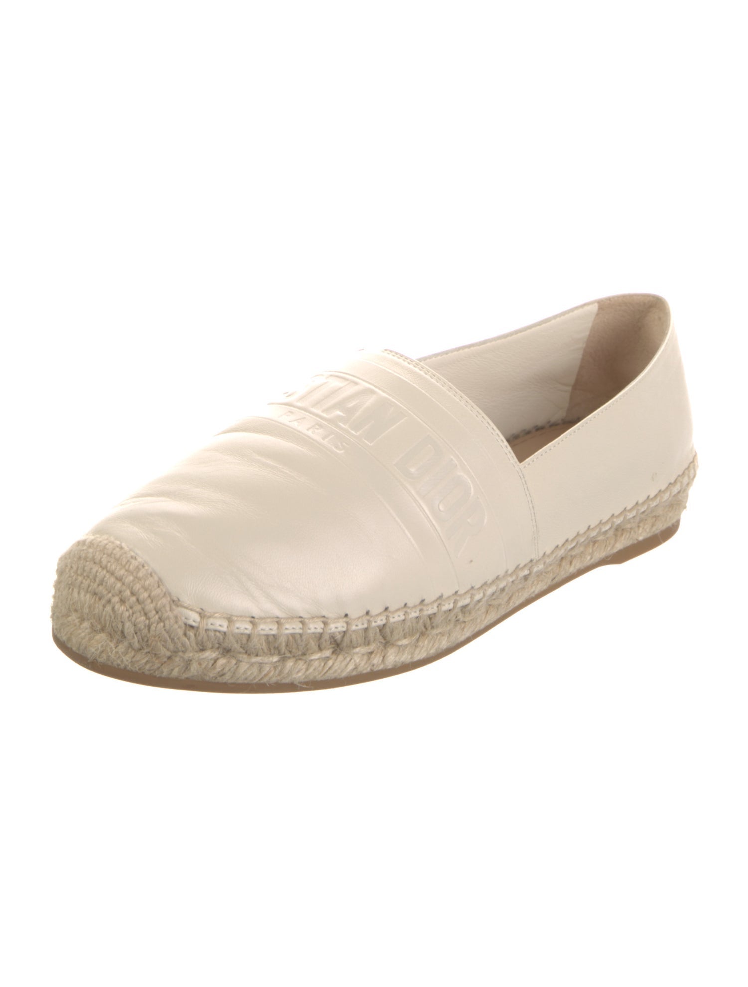 Christian Dior Leather Whipstitch Trim Espadrilles