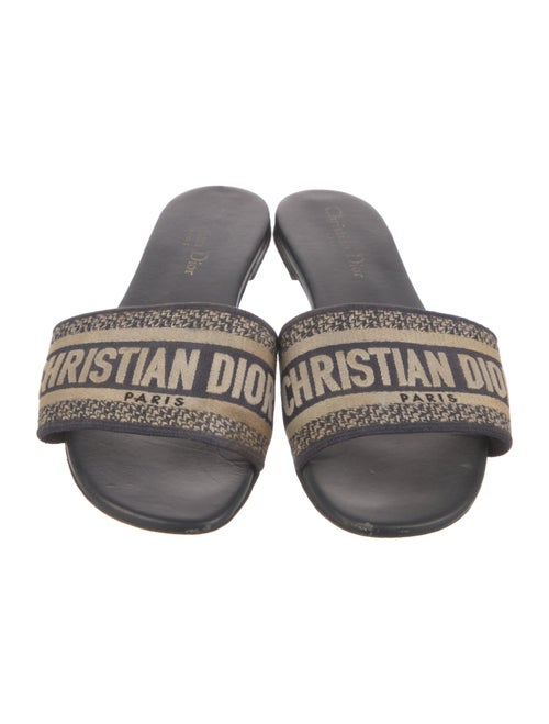 Christian Dior Printed Embroidered Accent Slides