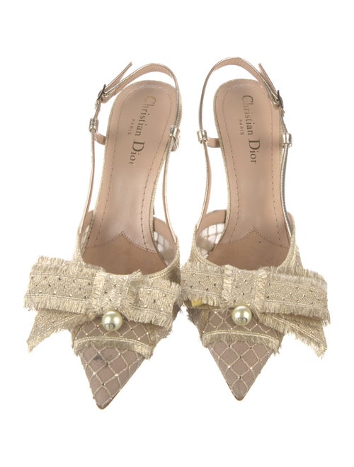 Christian Dior Crystal Embellishments Slingback Pumps