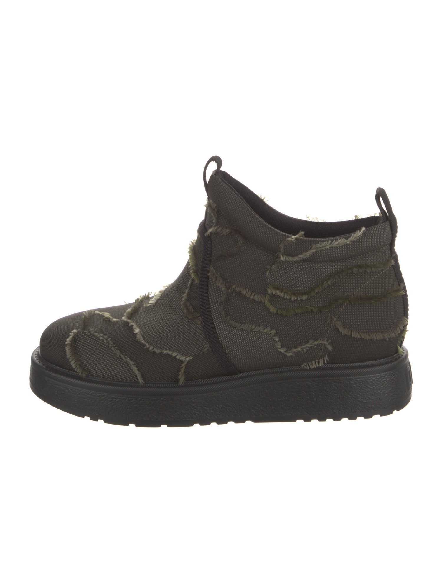 Christian Dior Canvas Raw-Edge Trim Lace-Up Boots