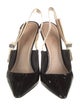 Christian Dior Patent Leather Graphic Print Slingback Pumps