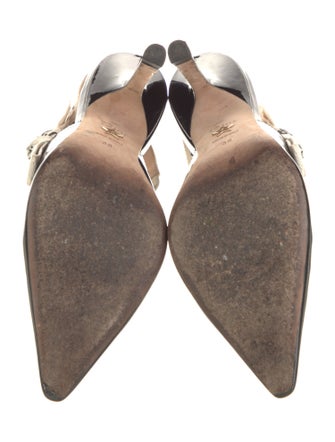 Christian Dior Patent Leather Graphic Print Slingback Pumps