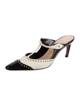 Christian Dior Leather Colorblock Pattern Mules