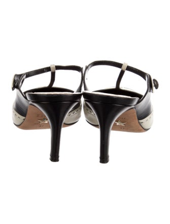 Christian Dior Leather Colorblock Pattern Mules