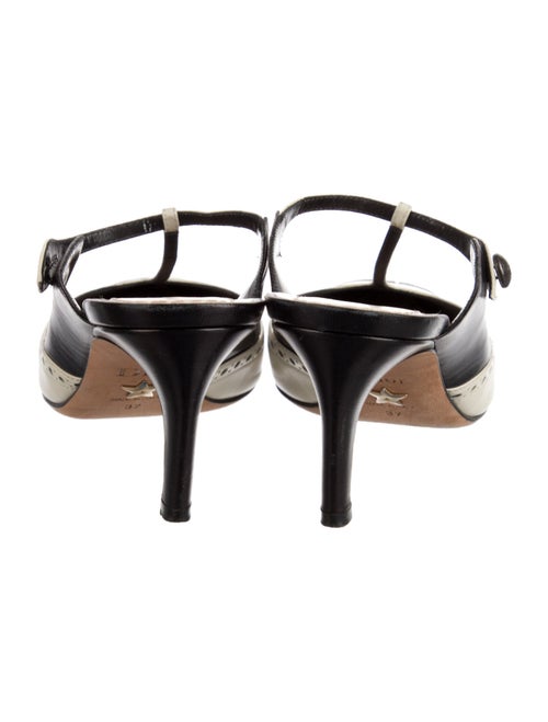 Christian Dior Leather Colorblock Pattern Mules