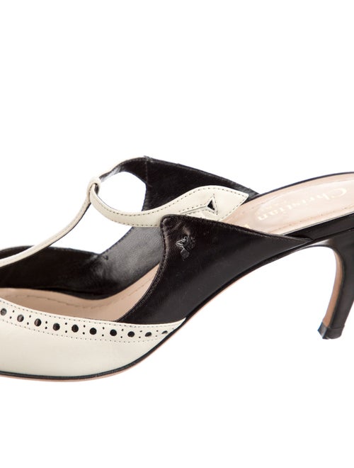 Christian Dior Leather Colorblock Pattern Mules