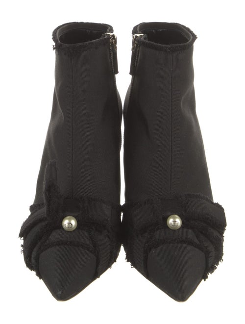 Christian Dior Canvas Bow Accents Boots