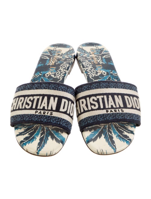 Christian Dior Printed Embroidered Accent Slides