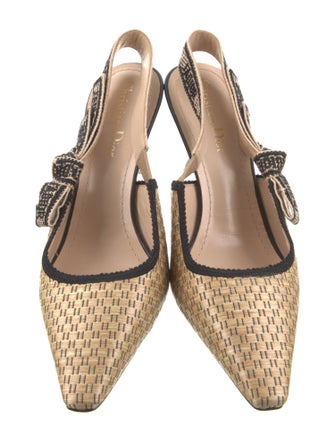 Christian Dior J'Adior Raffia Slingback Pumps