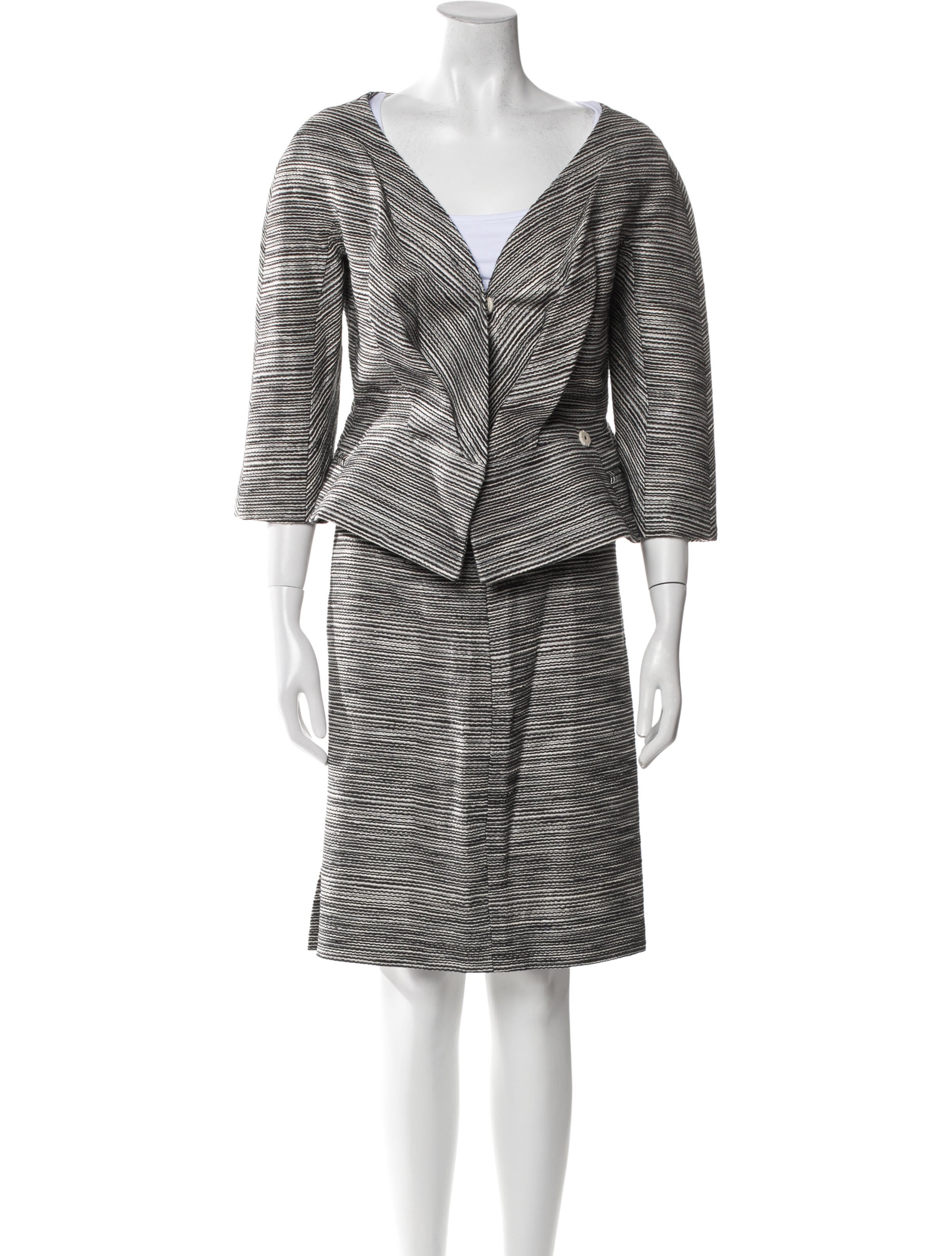 Christian Dior Striped Skirt Set