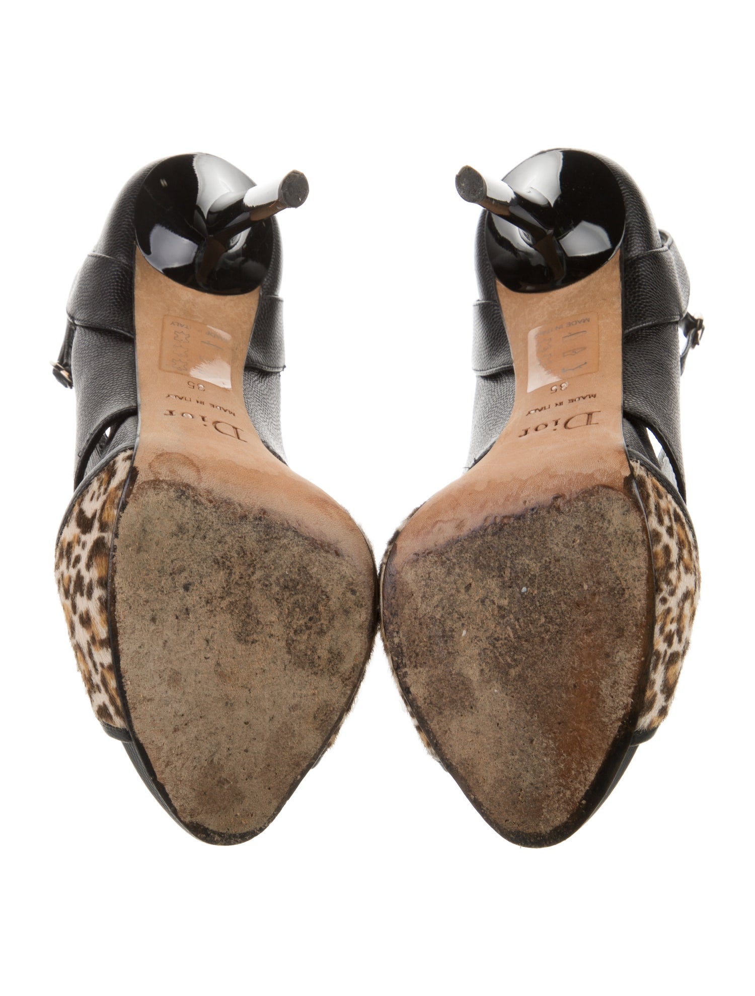 Christian Dior Leather Animal Print D'Orsay Pumps