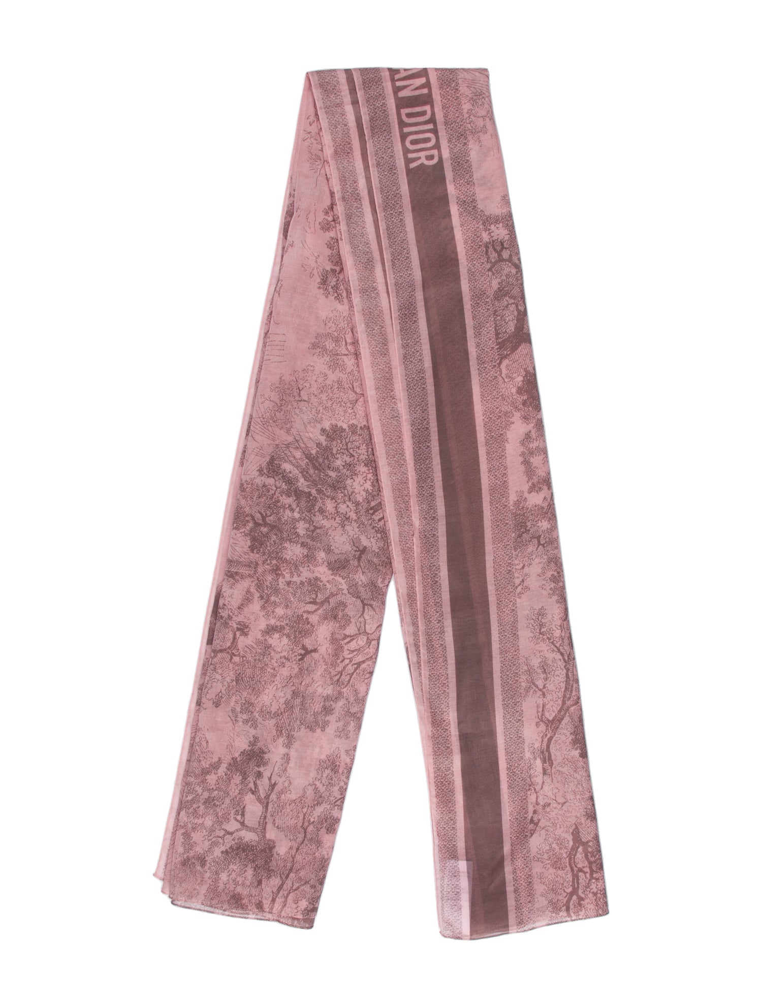 Christian Dior Toile de Jouy Floral Print Scarf