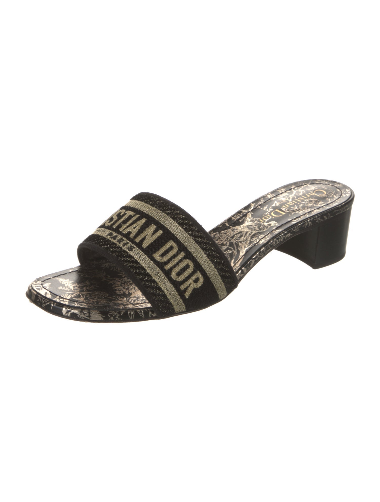 Christian Dior Canvas Printed Slides