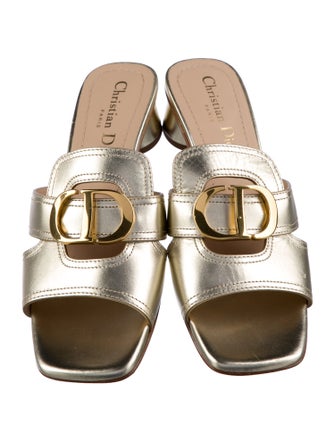 Christian Dior Leather Cutout Accent Slides