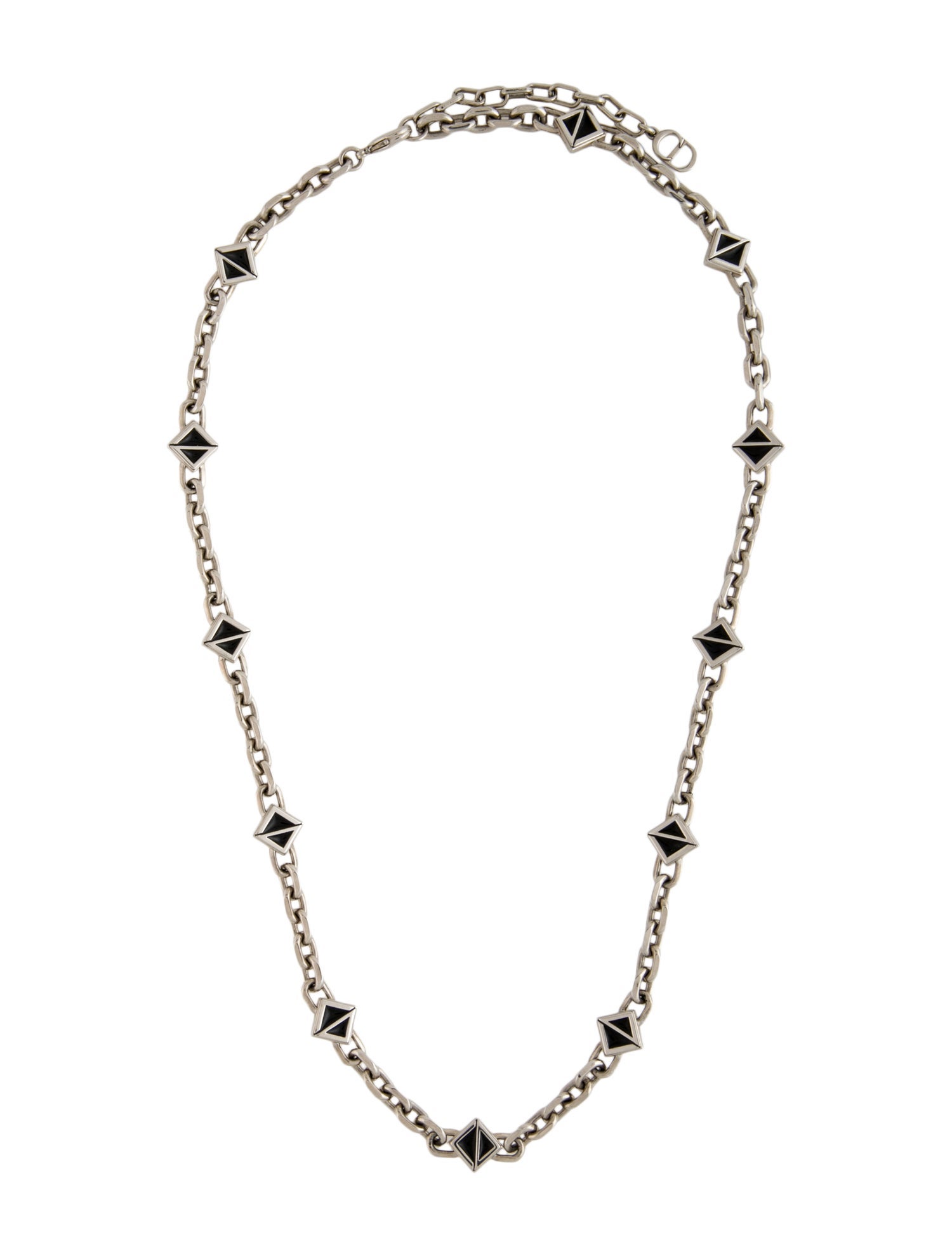 Christian Dior Enamel CD Station Chain Necklace