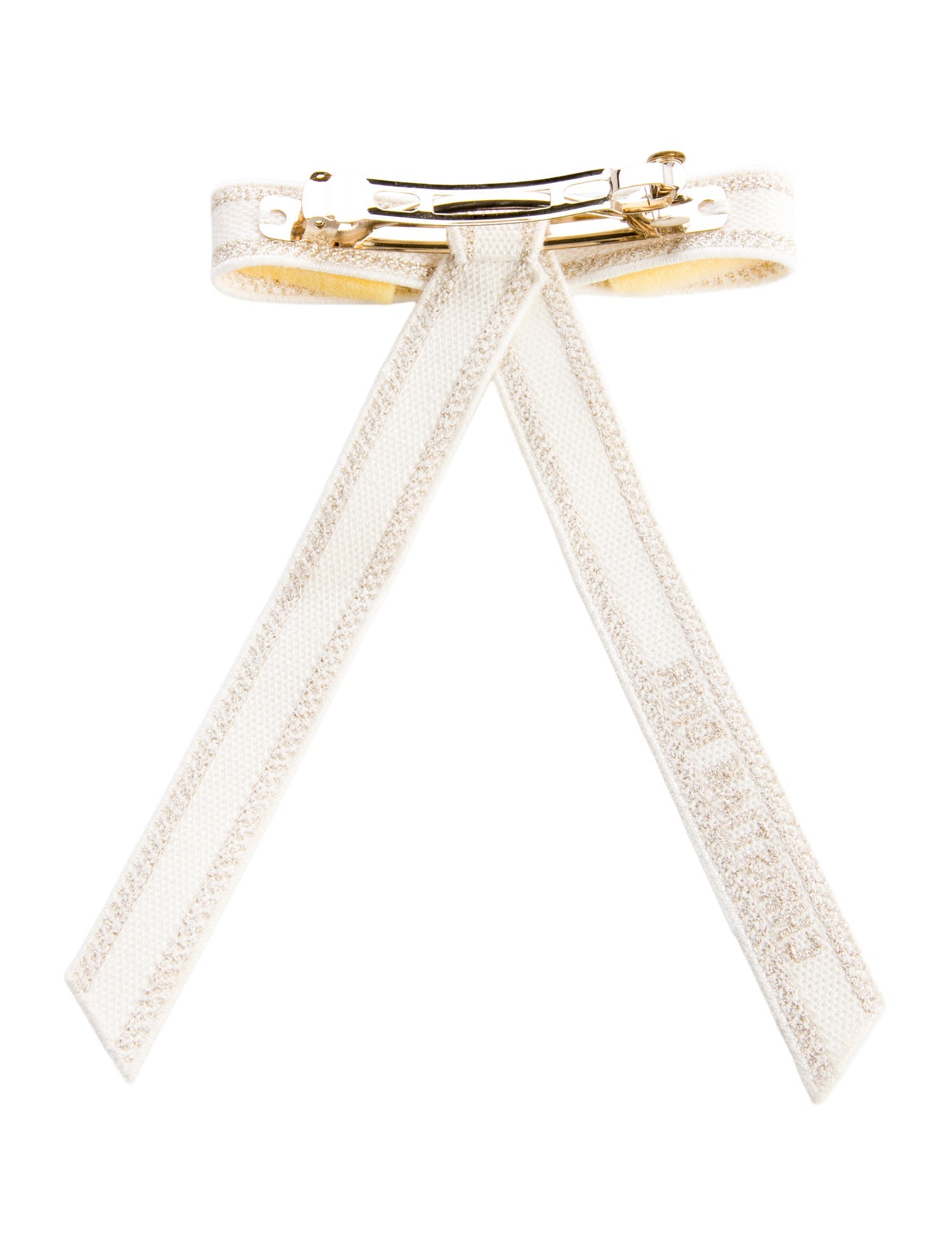 Christian Dior Embroidered Twist Bow Hair Clip