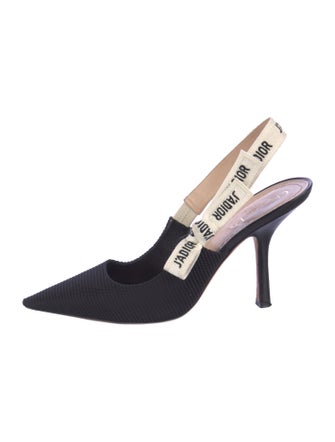 Christian Dior Printed Bow Accents Slingback Pumps