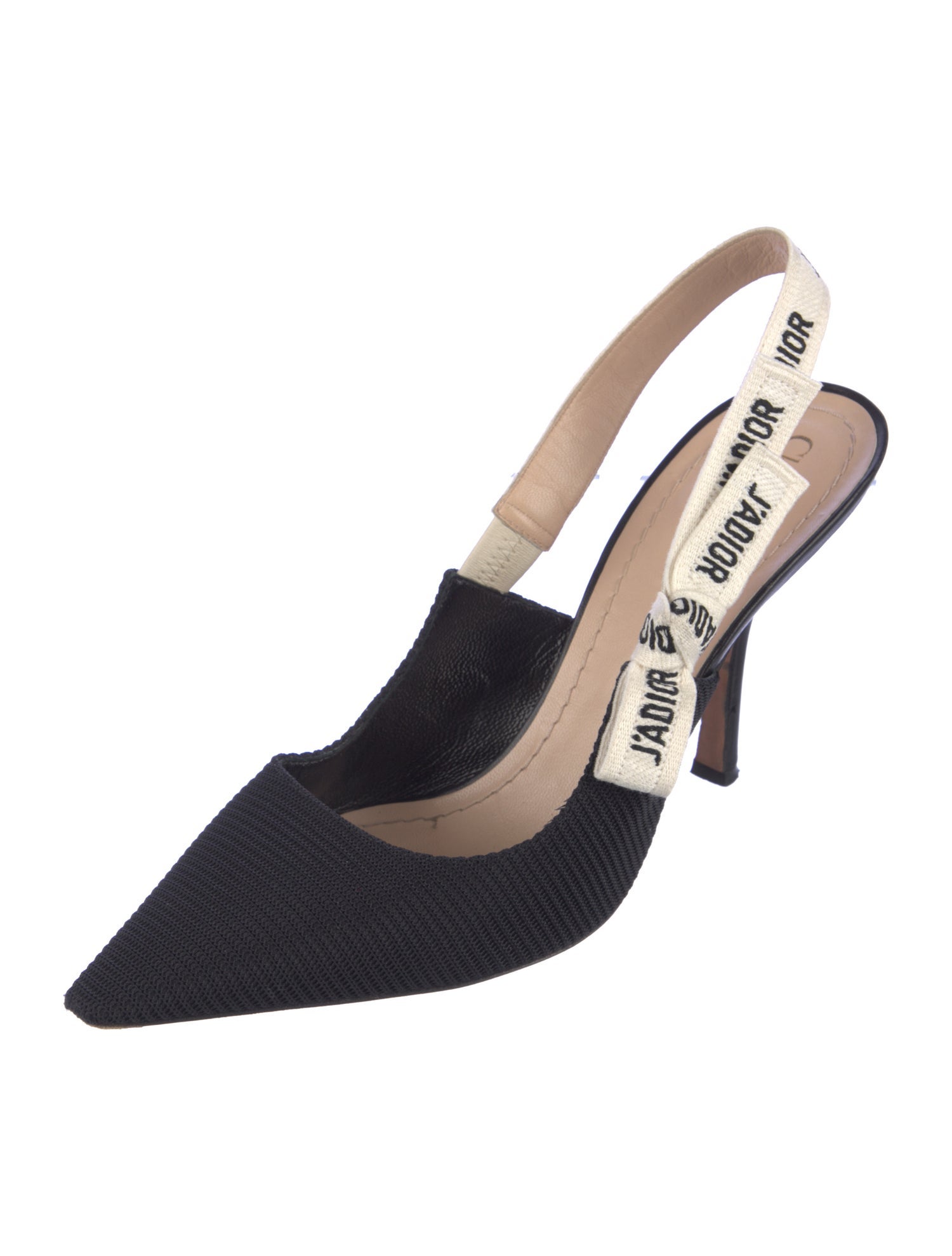 Christian Dior Printed Bow Accents Slingback Pumps