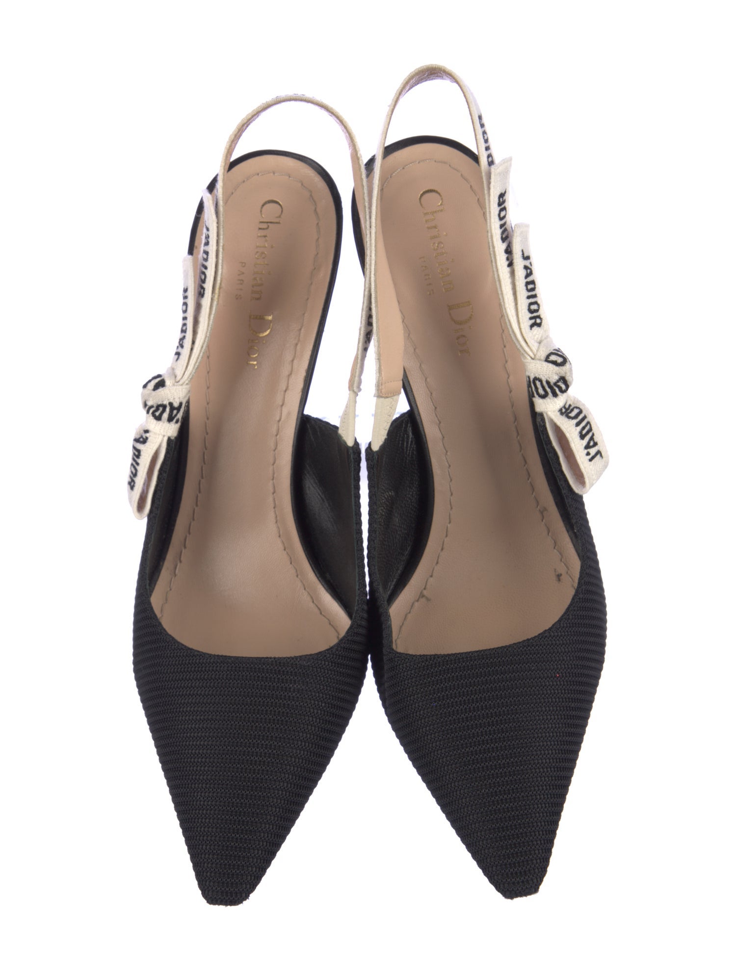 Christian Dior Printed Bow Accents Slingback Pumps