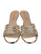 Christian Dior Leather Crystal Embellishments Slides