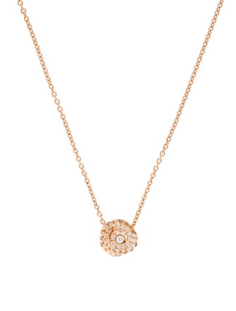 Christian Dior 18K Diamond Rose Pendant Necklace