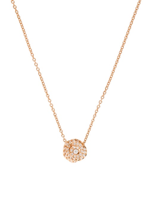 Christian Dior 18K Diamond Rose Pendant Necklace