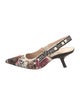 Christian Dior Canvas Floral Print Slingback Pumps