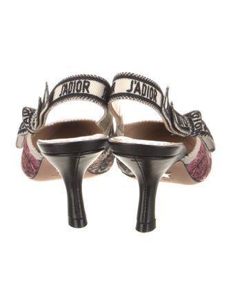 Christian Dior Canvas Floral Print Slingback Pumps