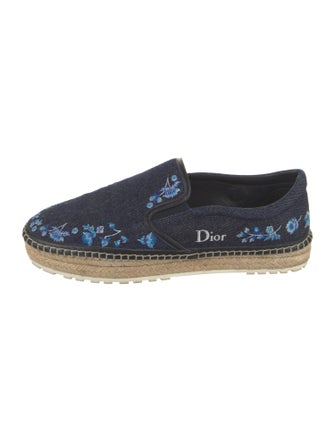 Christian Dior Denim Floral Print Espadrilles