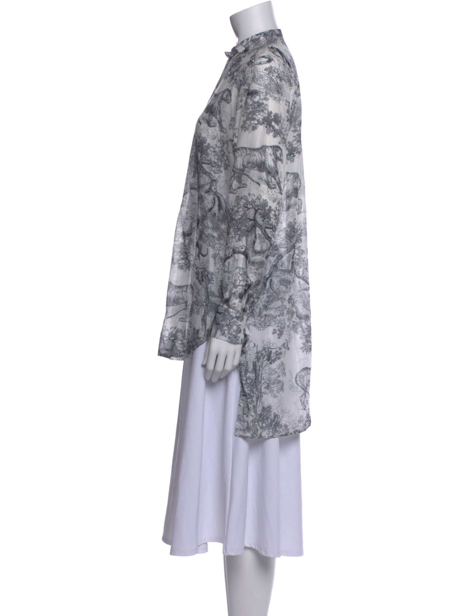 Christian Dior Printed Mock Neck Tunic