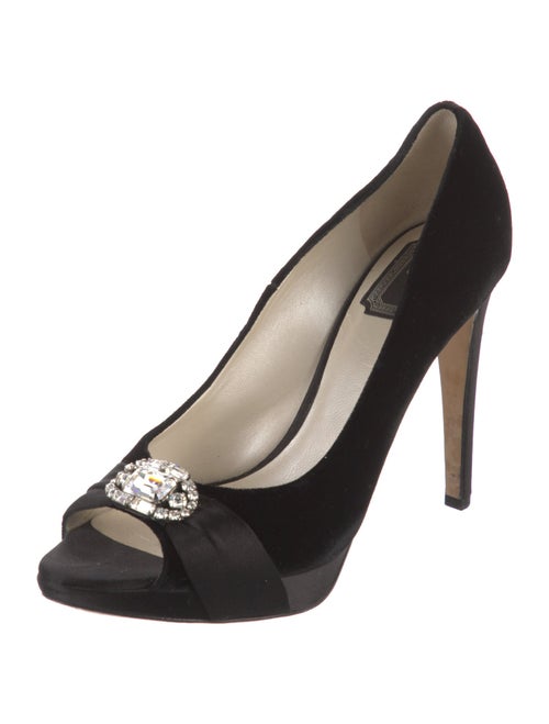 Christian Dior Velvet Crystal Embellishments Pumps