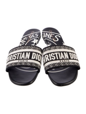 Christian Dior Canvas Printed Slides