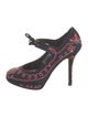 Christian Dior Printed Embroidered Accent Pumps