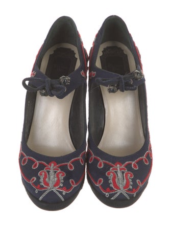 Christian Dior Printed Embroidered Accent Pumps