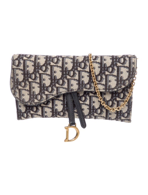 Christian Dior Oblique Jacquard Wallet on Chain