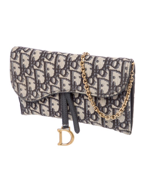 Christian Dior Oblique Jacquard Wallet on Chain