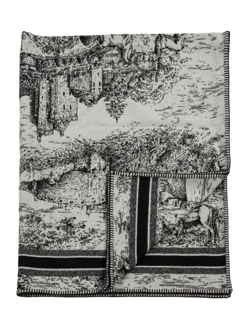Christian Dior Toile de Jouy Scotland Throw Blanket