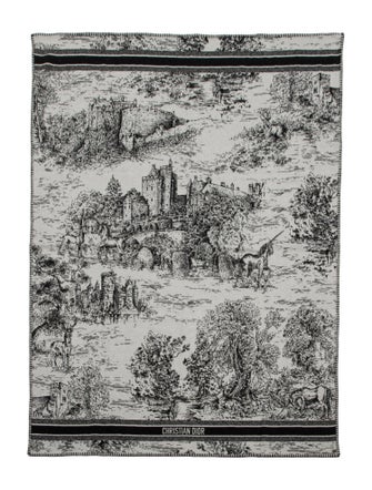 Christian Dior Toile de Jouy Scotland Throw Blanket