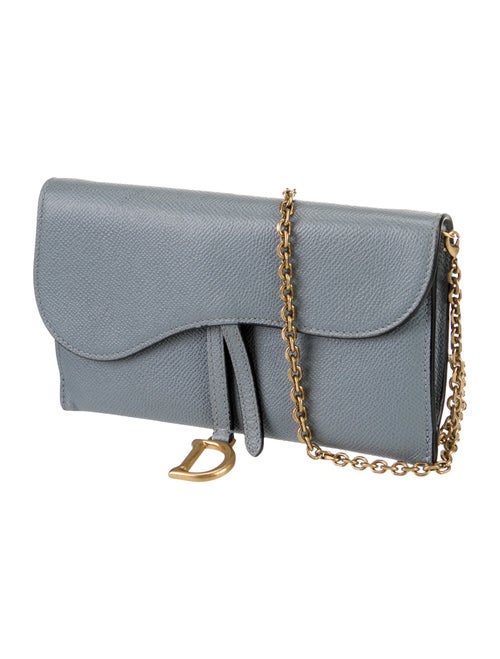 Christian Dior Leather Saddle Wallet On Chain 2022