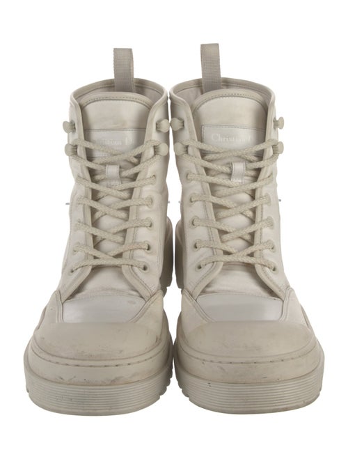 Christian Dior Canvas Whipstitch Trim Combat Boots