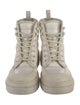 Christian Dior Canvas Whipstitch Trim Combat Boots
